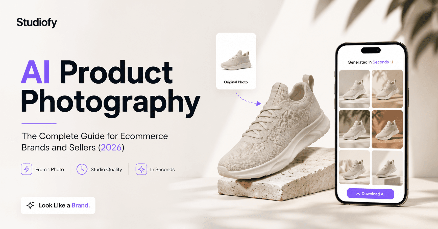 AI Product Photography Complete Guide 2026 — Ecommerce Brands and Sellers — Studiofy