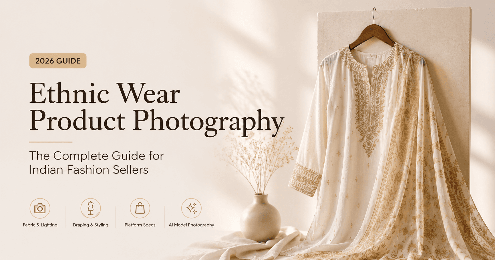 Ethnic Wear Product Photography Complete Guide 2026 — Indian Fashion Sellers — Studiofy