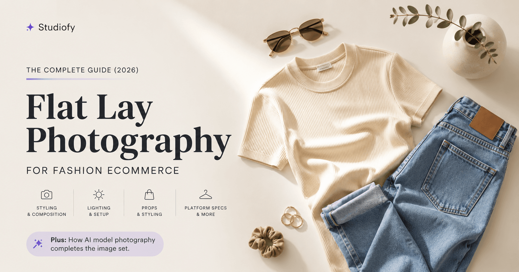 Flat Lay Photography Complete Guide 2026 — Fashion and Ecommerce Sellers — Studiofy