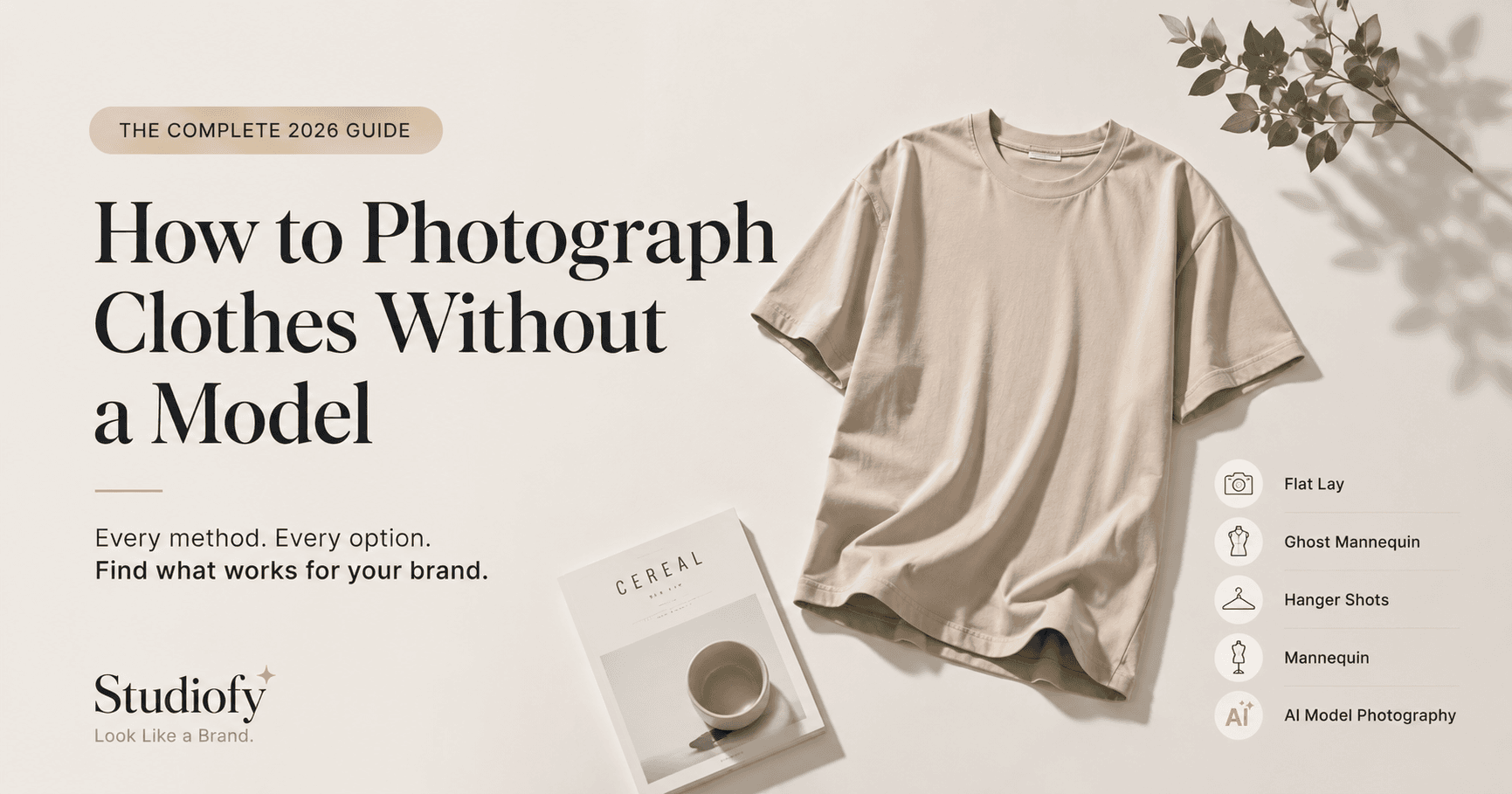 How to Photograph Clothes Without a Model 2026 — Every Technique Compared — Studiofy