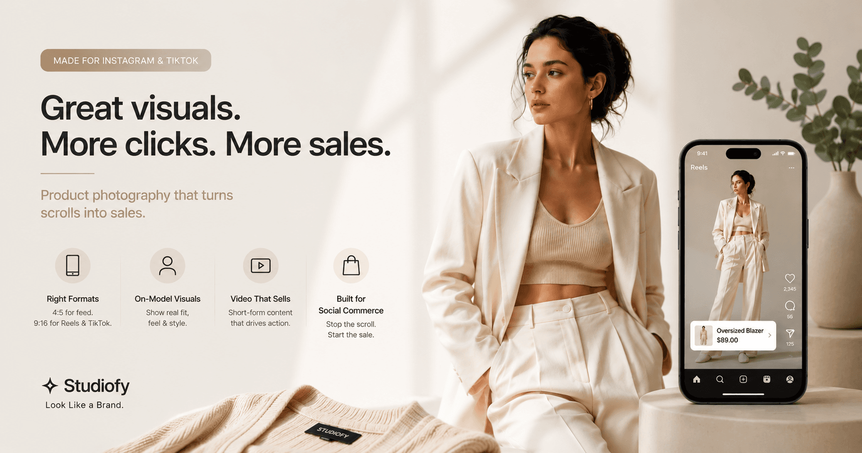 Product Photography for Instagram and TikTok — Fashion Brand Guide 2026 — Studiofy